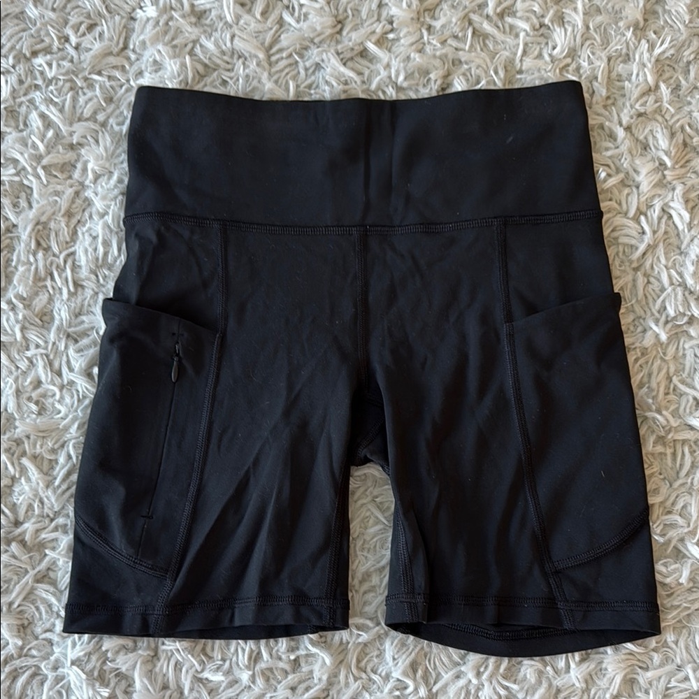 Athleta Black Stash High-Waisted Bike Shorts
